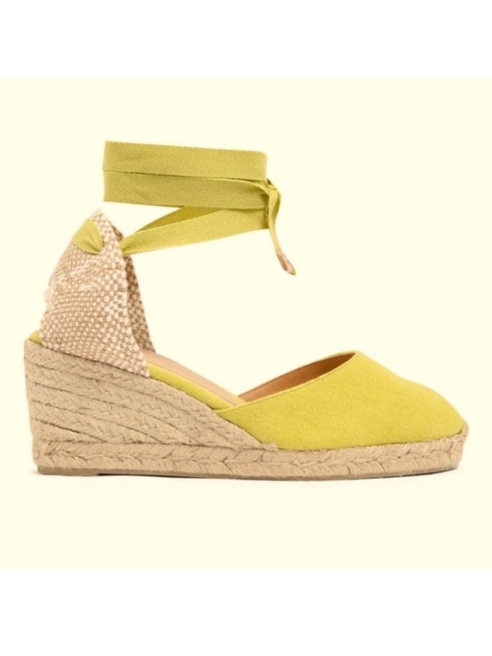 Castañer Carina Canvas Espadrille Wedge Sandals Castaner Butter Yellow 37 / 6.5